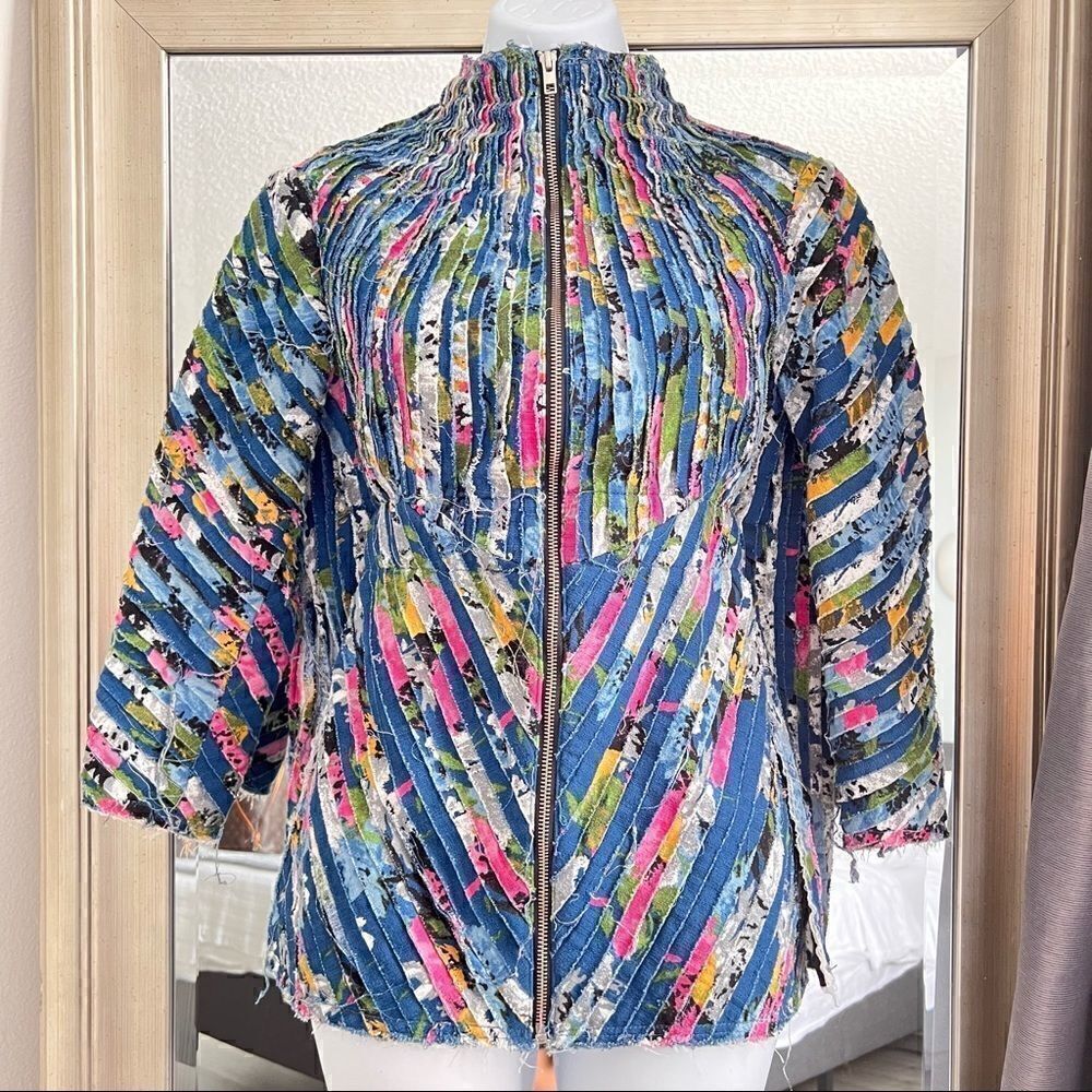 H&M Blue Eddy Anemian Floral Deconstructed Jacket Pant Suit